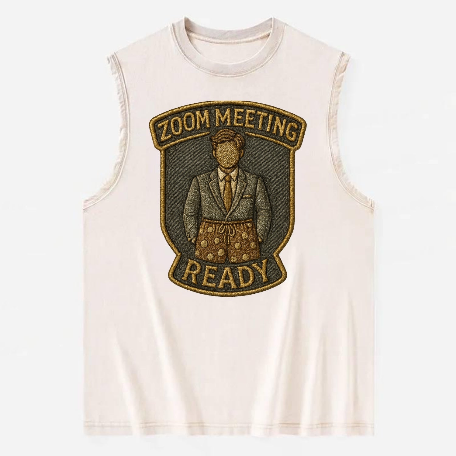 Zoom Meeting Ready  - Vintage Washed Tank - Beige