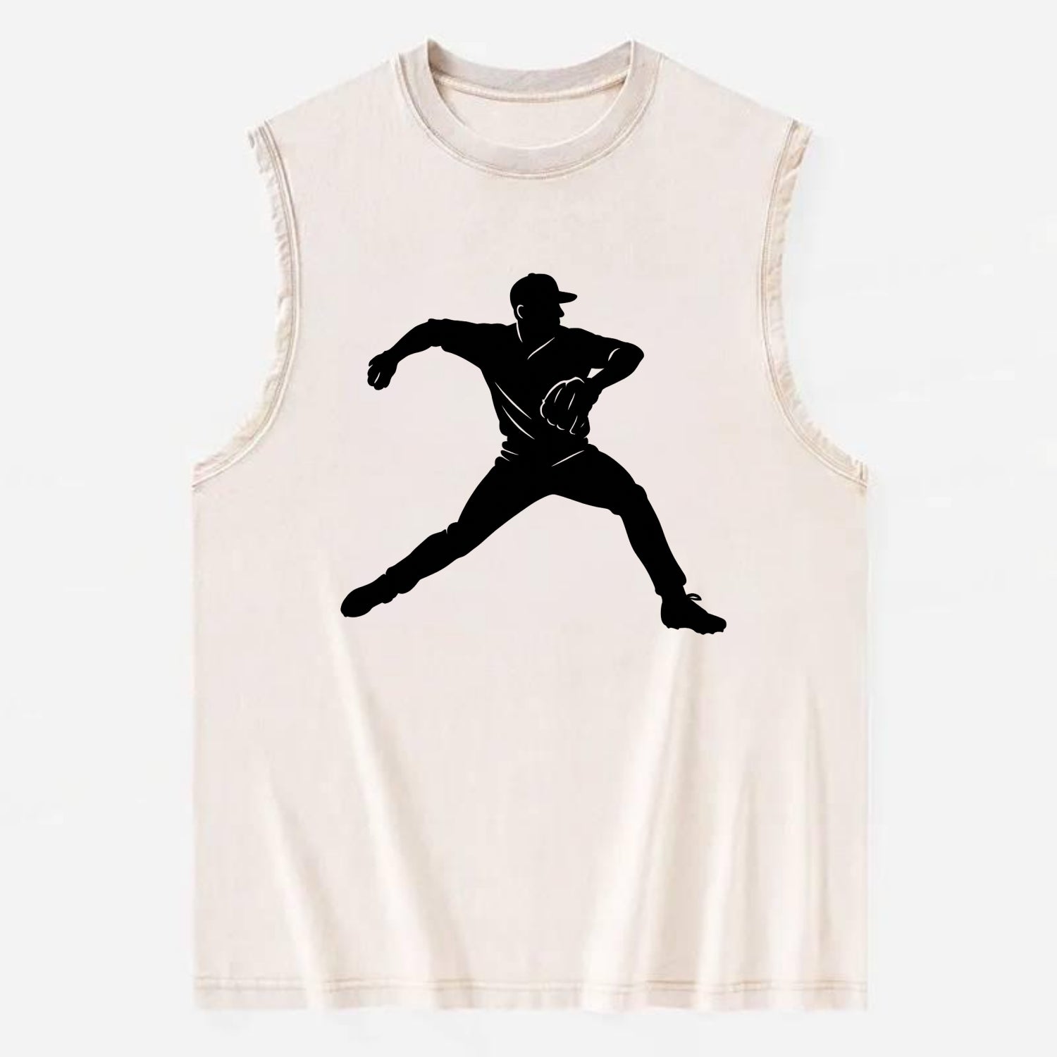 Baseball pitcher wind-up motion - Vintage Washed Tank - Beige