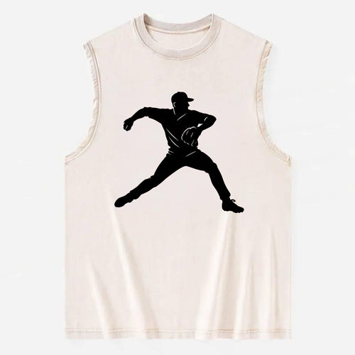 Baseball pitcher wind-up motion - Vintage Washed Tank