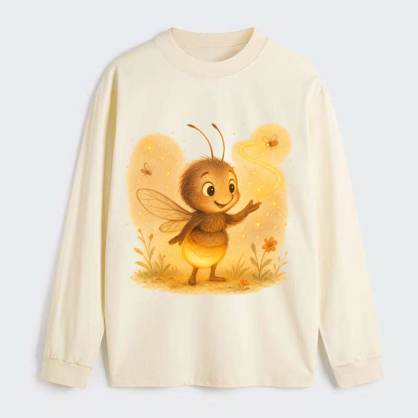 Firefly choreographer arranging synchronized light patterns over a - Classic Long Sleeve Shirt - Beige