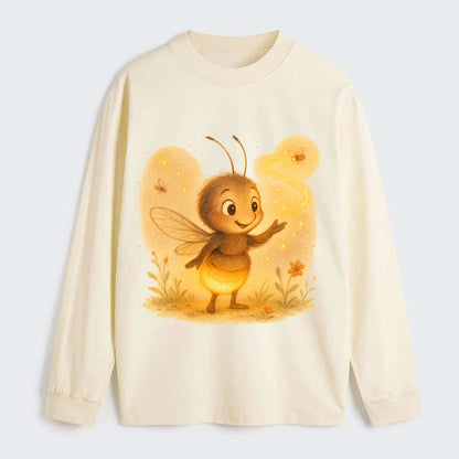 Firefly choreographer arranging synchronized light patterns over a - Classic Long Sleeve Shirt - Beige