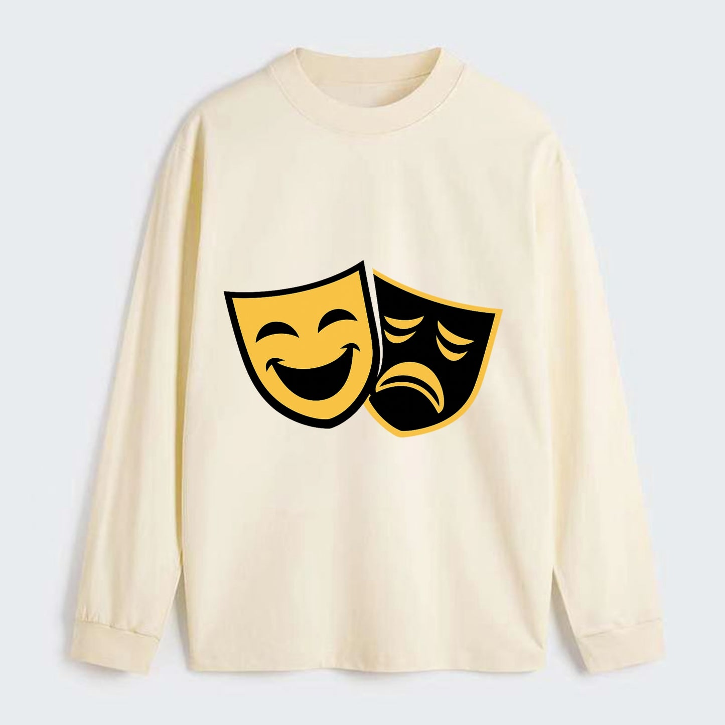 Golden Duality of Theater - Classic Long Sleeve Shirt - Beige