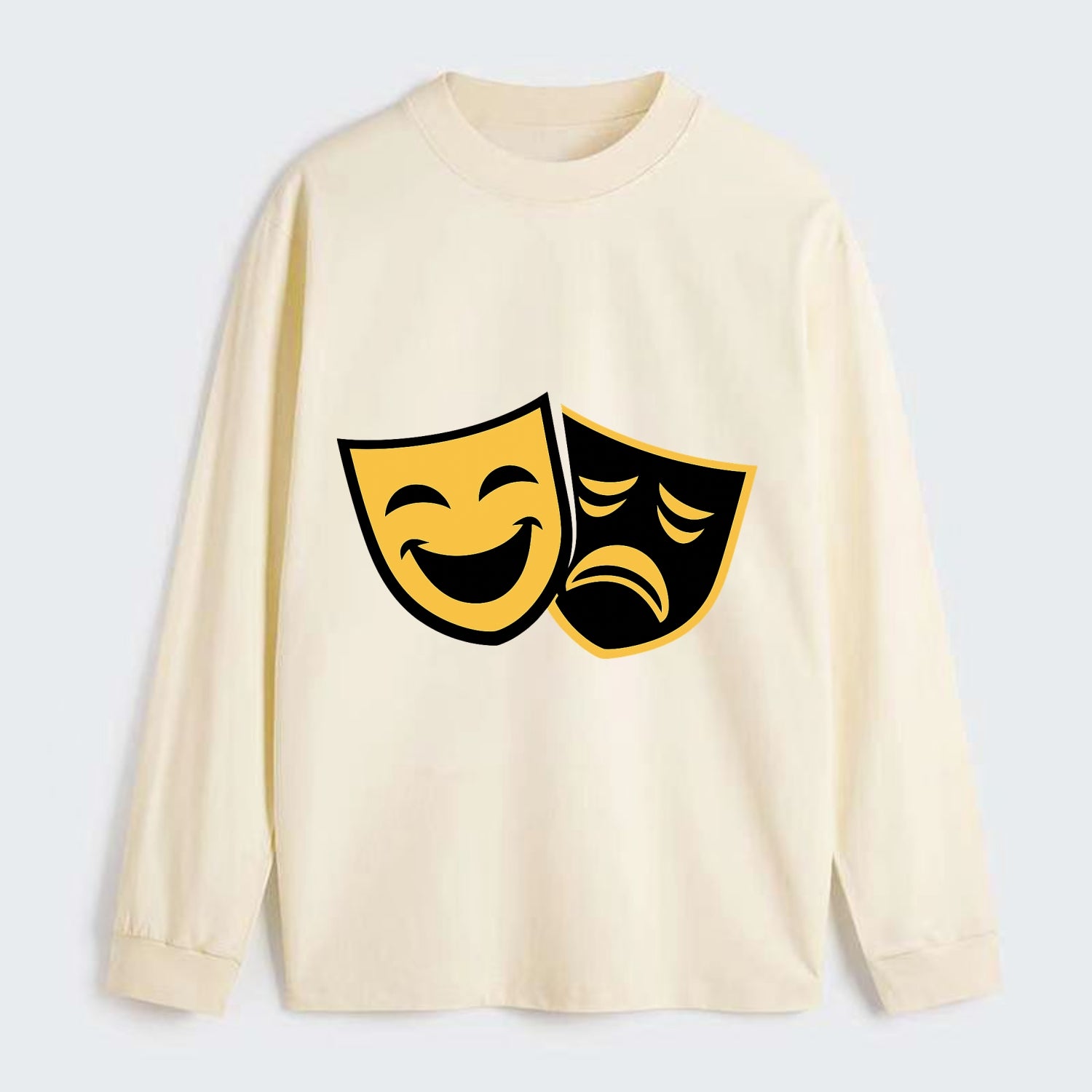 Golden Duality of Theater - Classic Long Sleeve Shirt - Beige