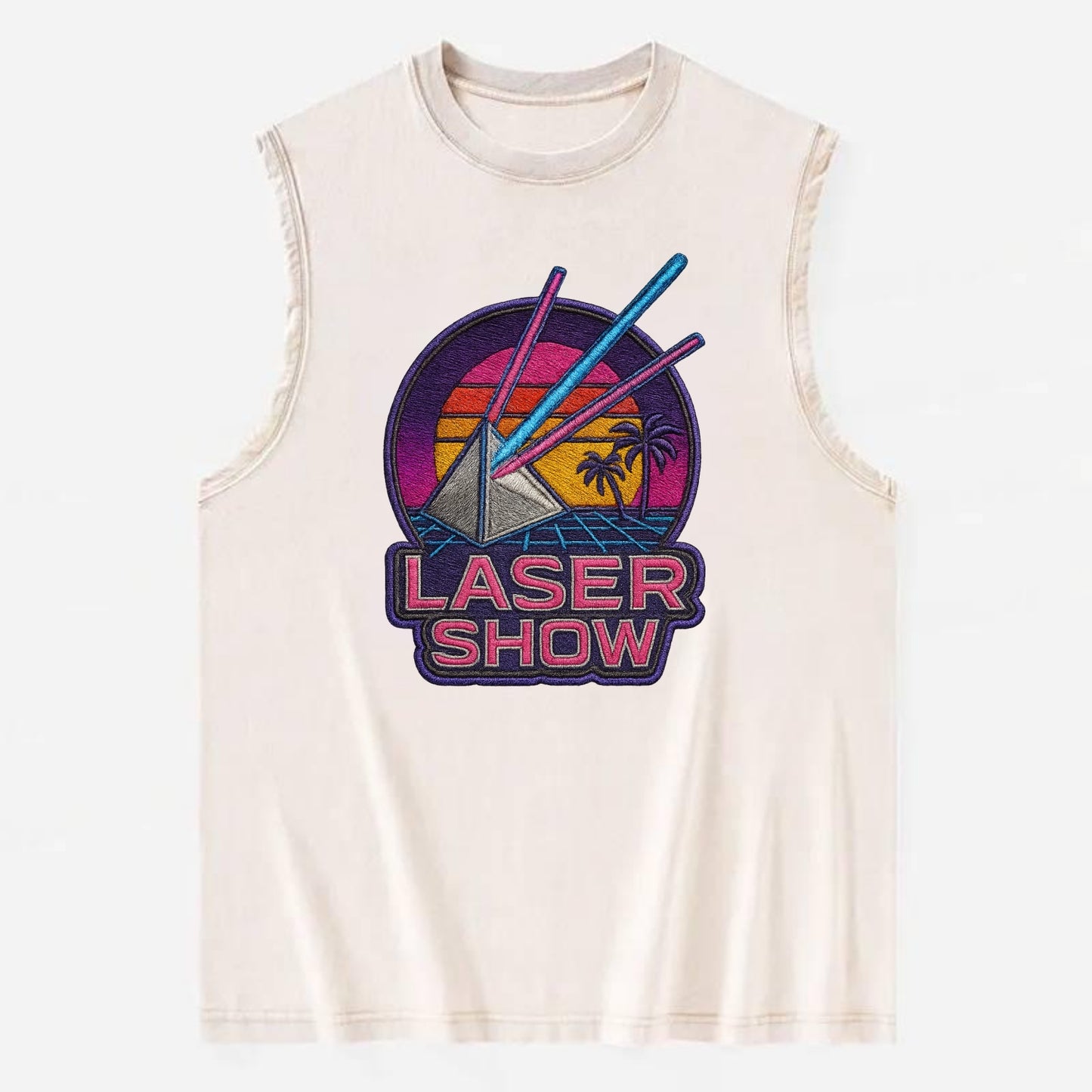 Laser Show - Vintage Washed Tank - Beige