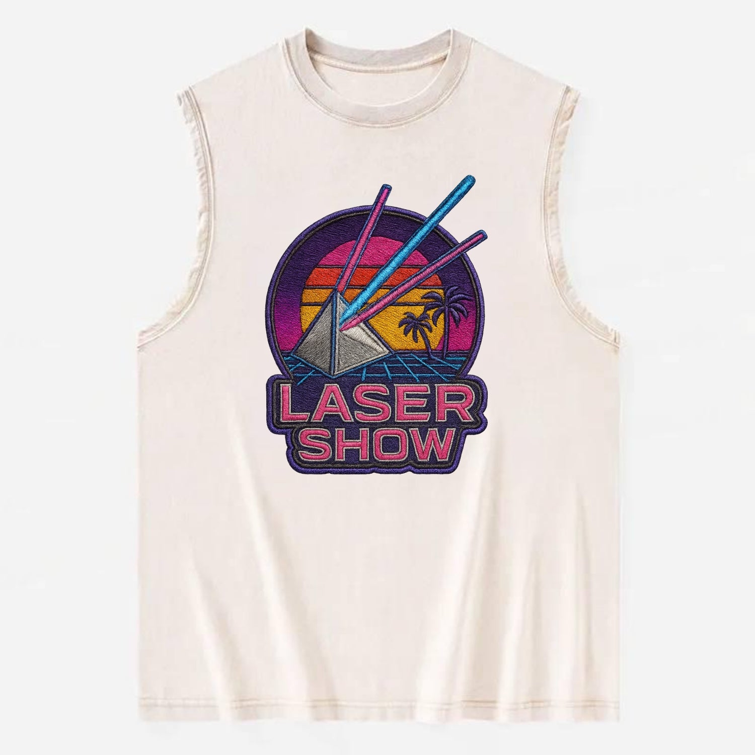 Laser Show - Vintage Washed Tank - Beige