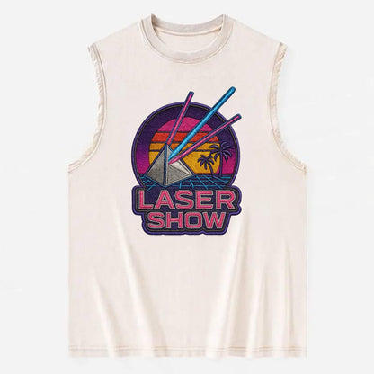 Laser Show - Vintage Washed Tank - Beige
