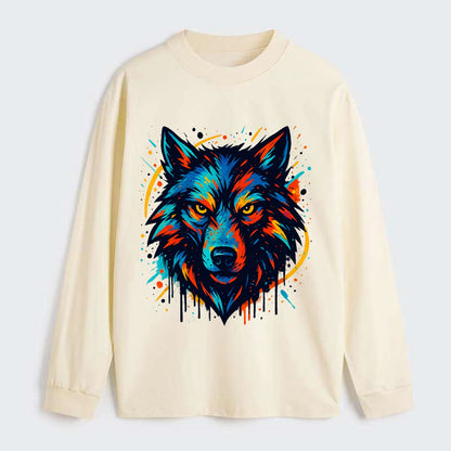 Alpha Wolf Leader  - Classic Long Sleeve Shirt - Beige