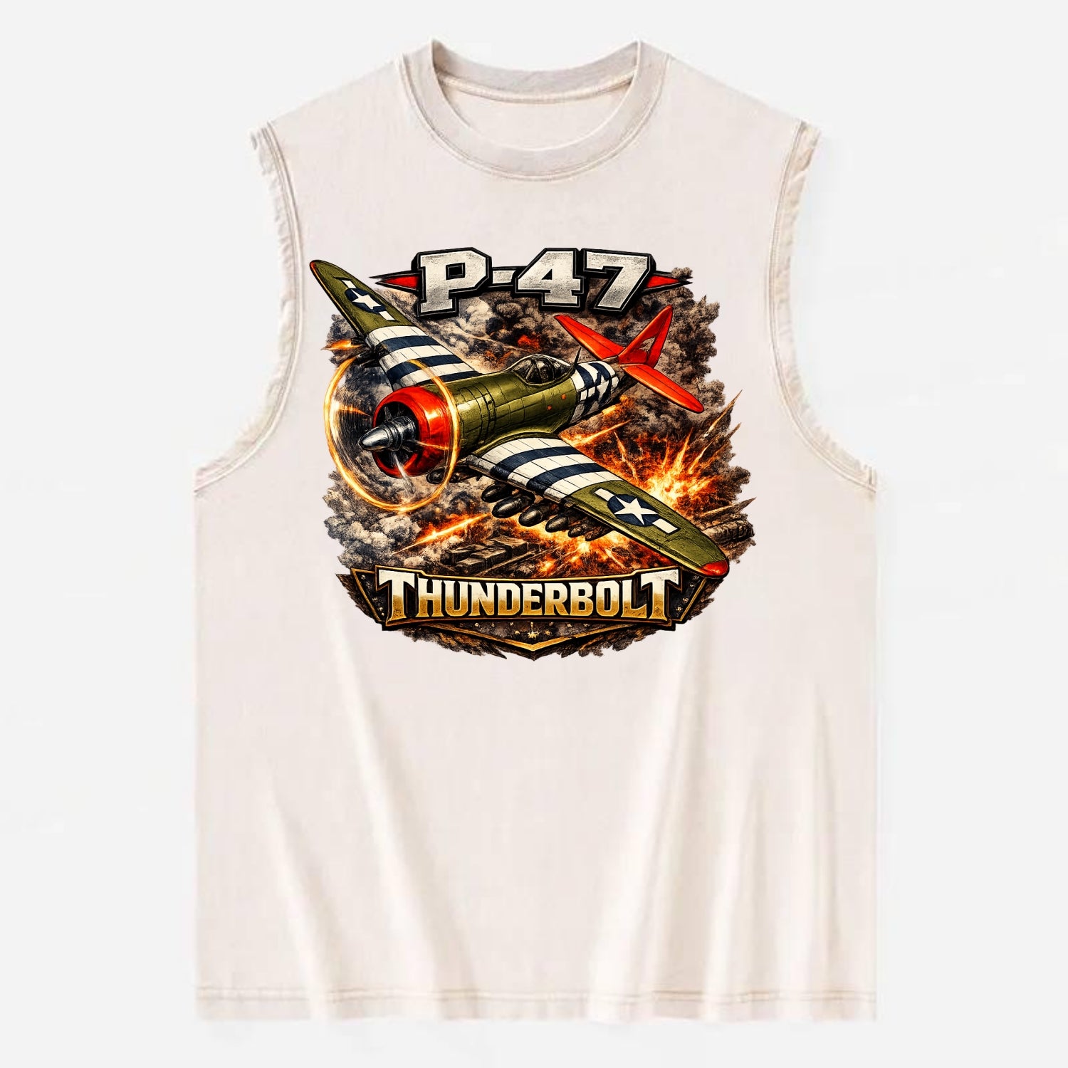 P 47 Thunderbolt - Vintage Washed Tank - Beige