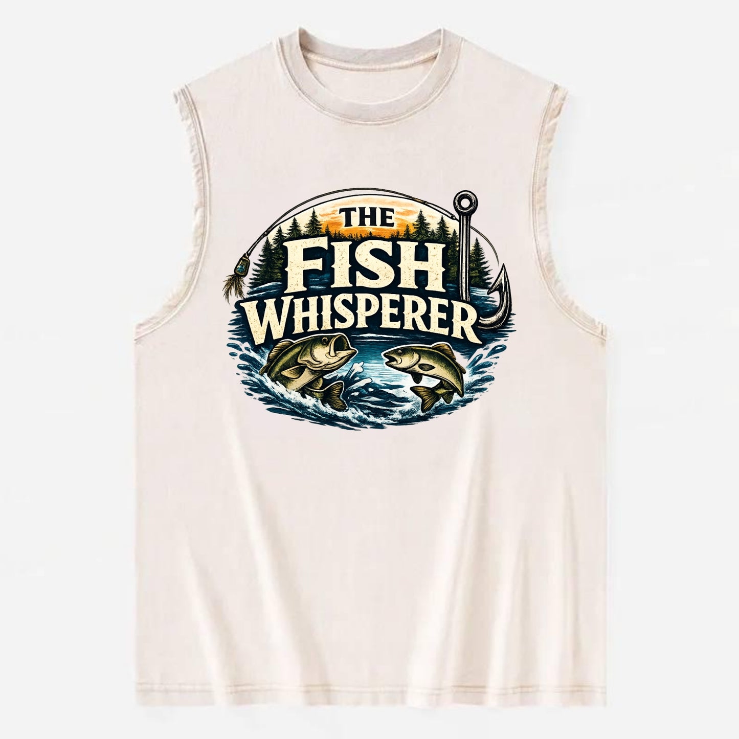 The Fish Whisperer - Vintage Washed Tank - Beige