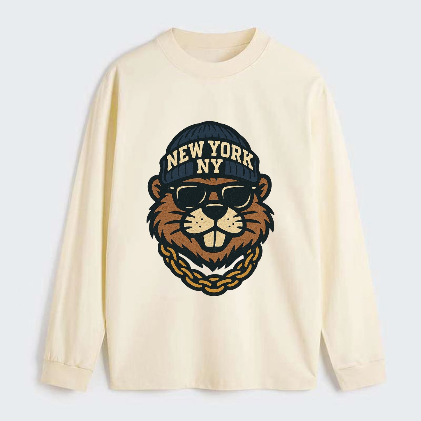 {"animal":"beaver","locationText":"NEW YORK","initials":"NY","beanieColo - Classic Long Sleeve Shirt - Beige