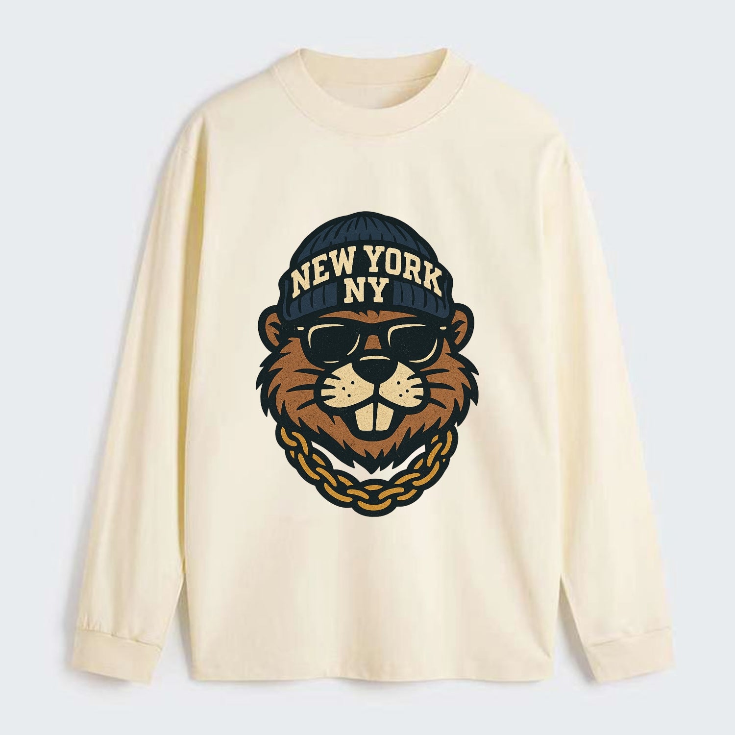 {"animal":"beaver","locationText":"NEW YORK","initials":"NY","beanieColo - Classic Long Sleeve Shirt - Beige