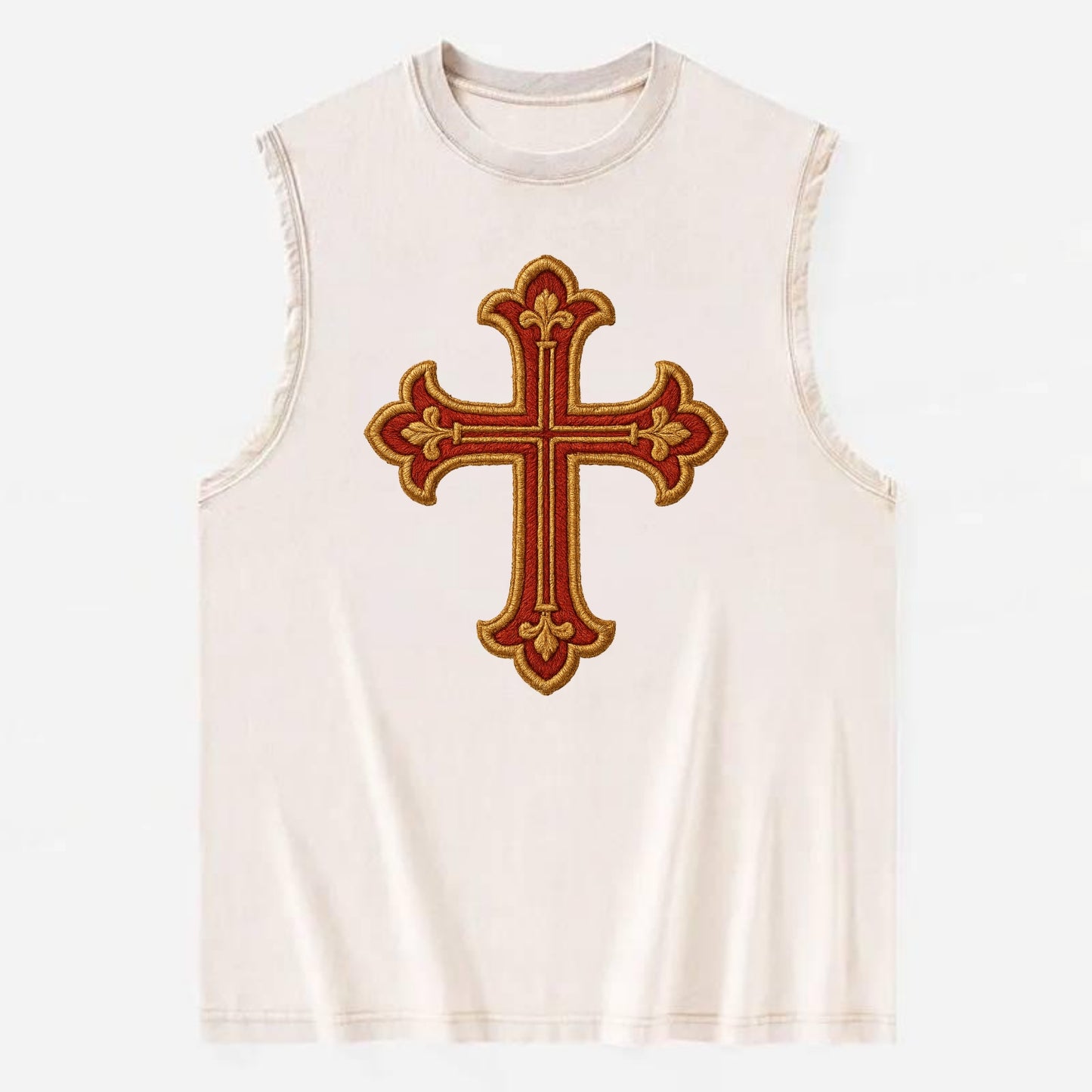 Armenian Cross - Vintage Washed Tank - Beige