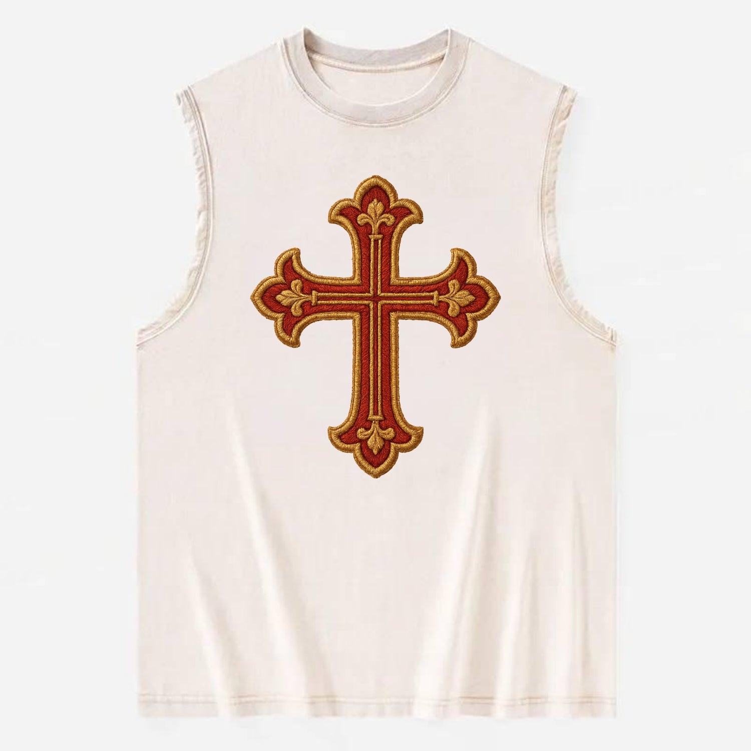 Armenian Cross - Vintage Washed Tank - Beige
