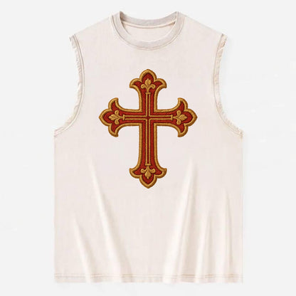 Armenian Cross - Vintage Washed Tank - Beige