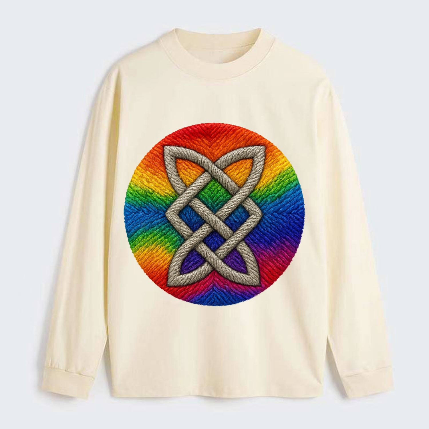 Celtic Shield Knot  - Classic Long Sleeve Shirt - Beige