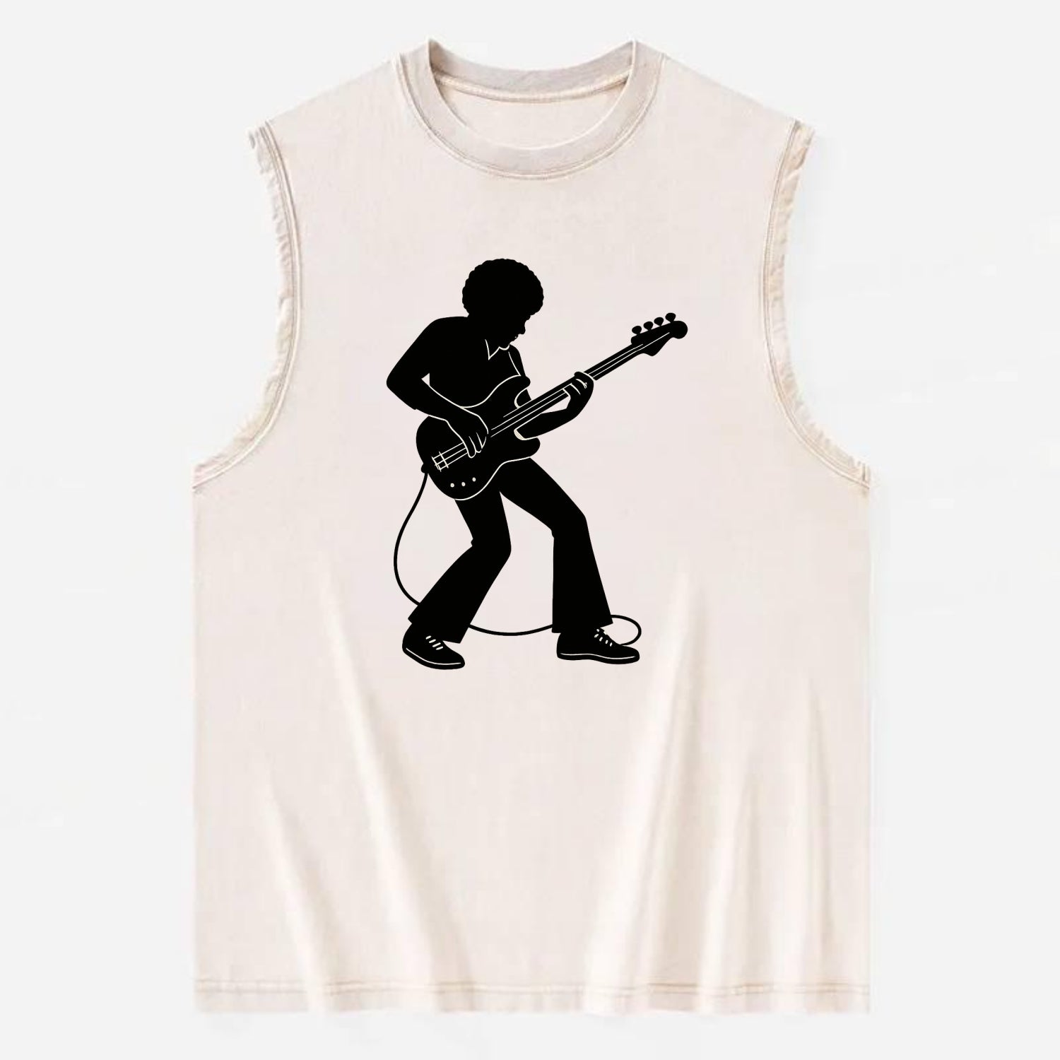 Bass guitarist slap technique - Vintage Washed Tank - Beige
