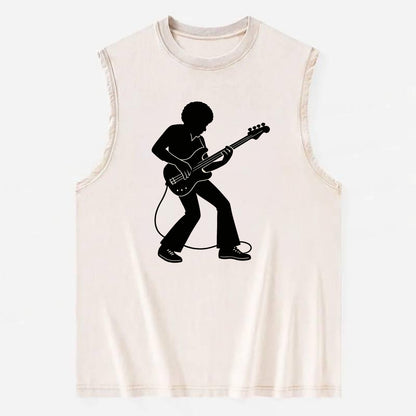 Bass guitarist slap technique - Vintage Washed Tank - Beige