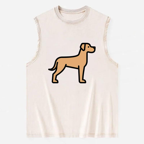 Great Dane - Fawn colored flat side profile - Vintage Washed Tank
