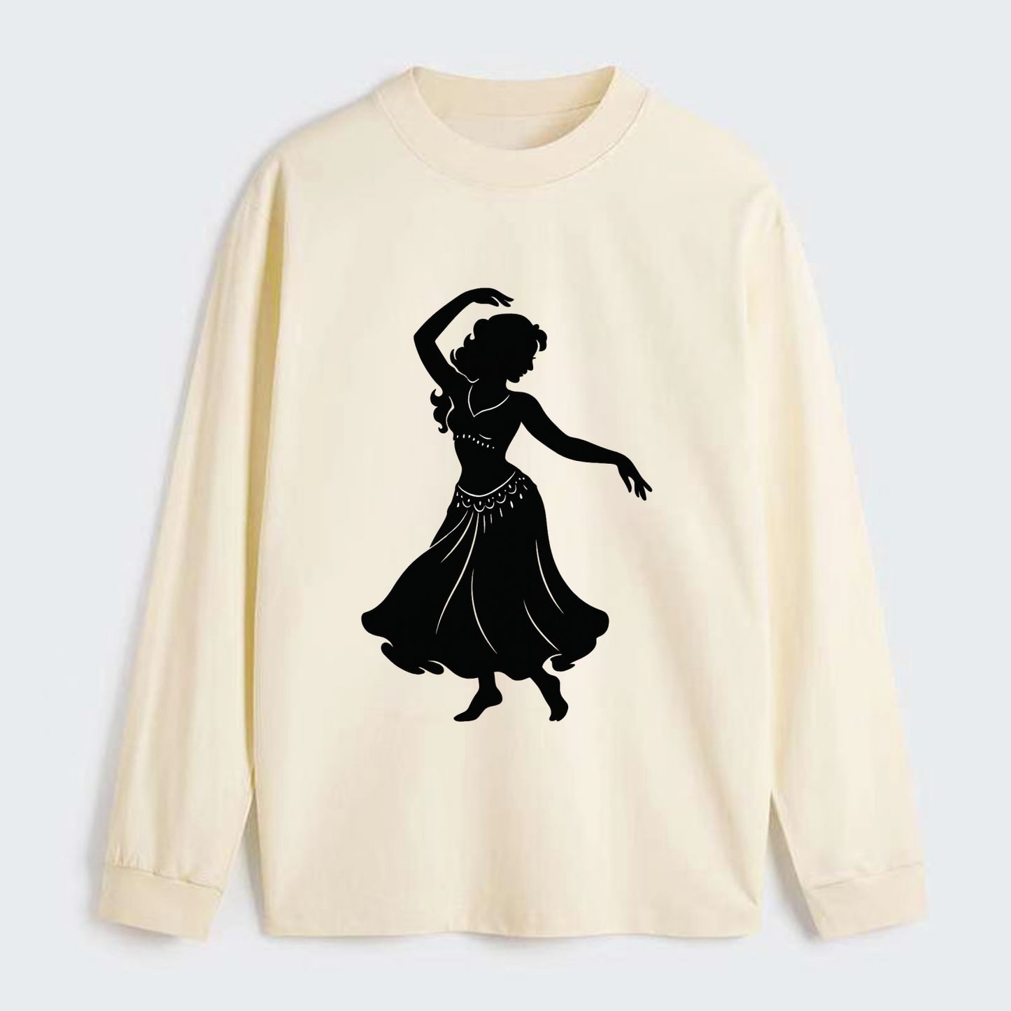 Belly dancer graceful gesture - Classic Long Sleeve Shirt - Beige