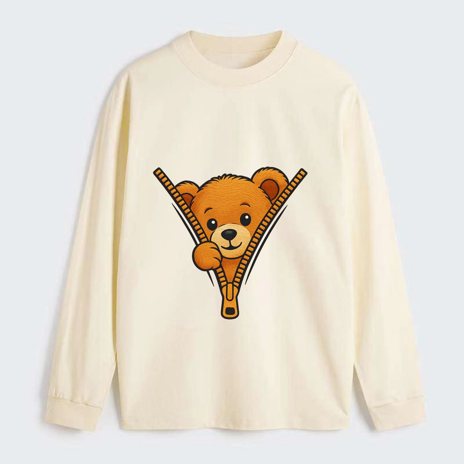 zipper bear - Classic Long Sleeve Shirt - Beige