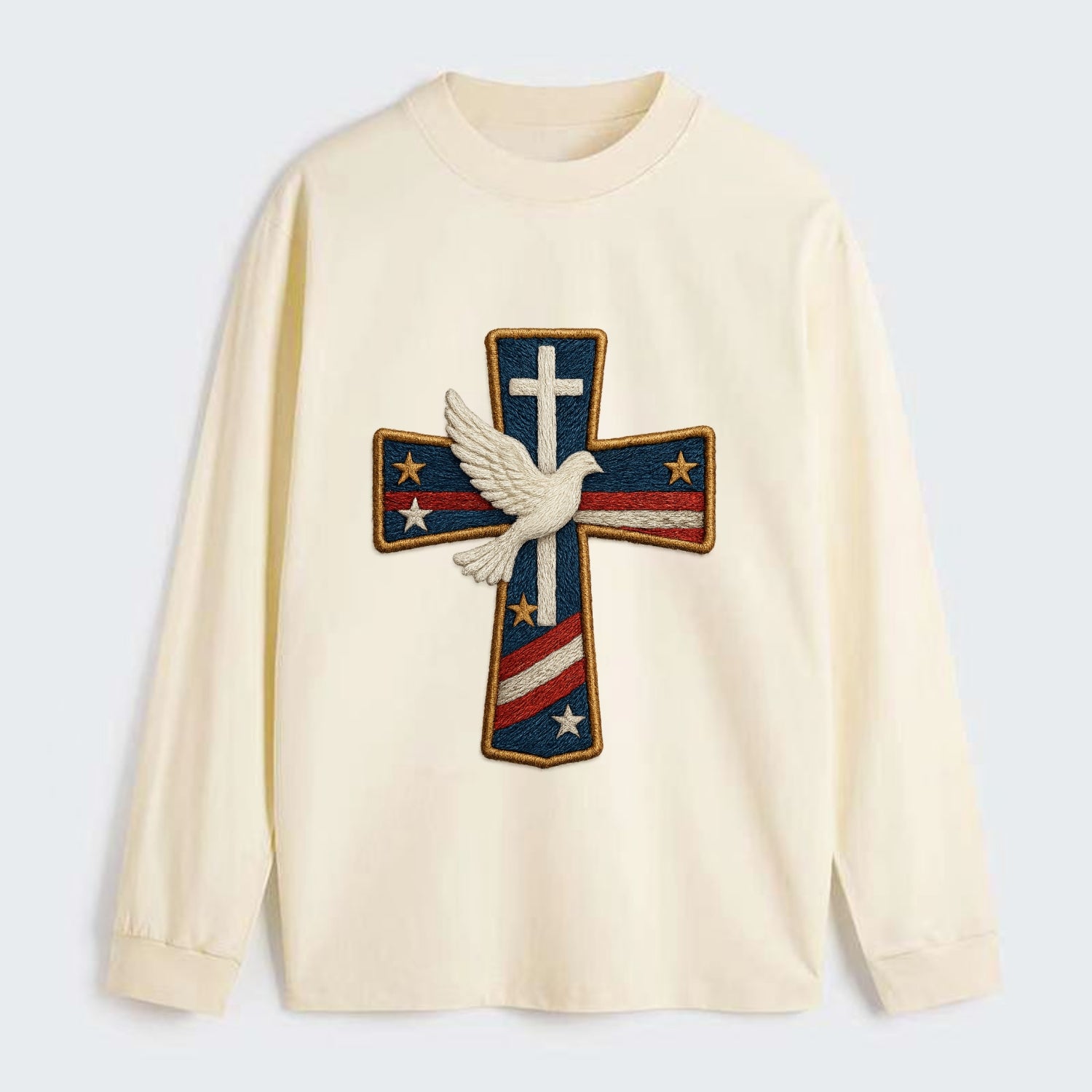 Dove and Cross  - Classic Long Sleeve Shirt - Beige
