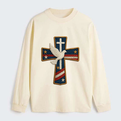 Dove and Cross  - Classic Long Sleeve Shirt - Beige