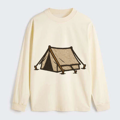 Camping Tent  - Classic Long Sleeve Shirt - Beige