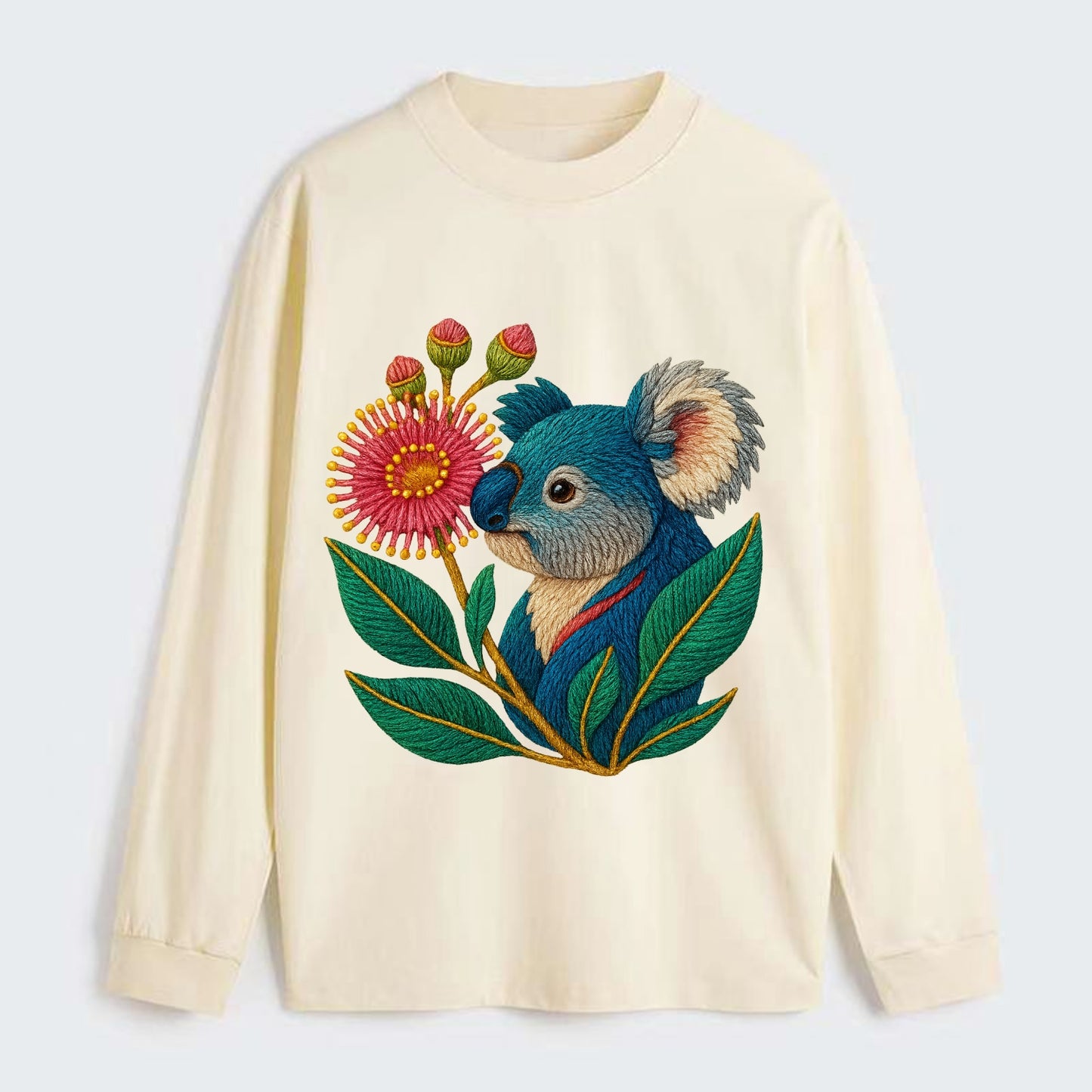 Koala Eucalyptus Bloom - Classic Long Sleeve Shirt - Beige