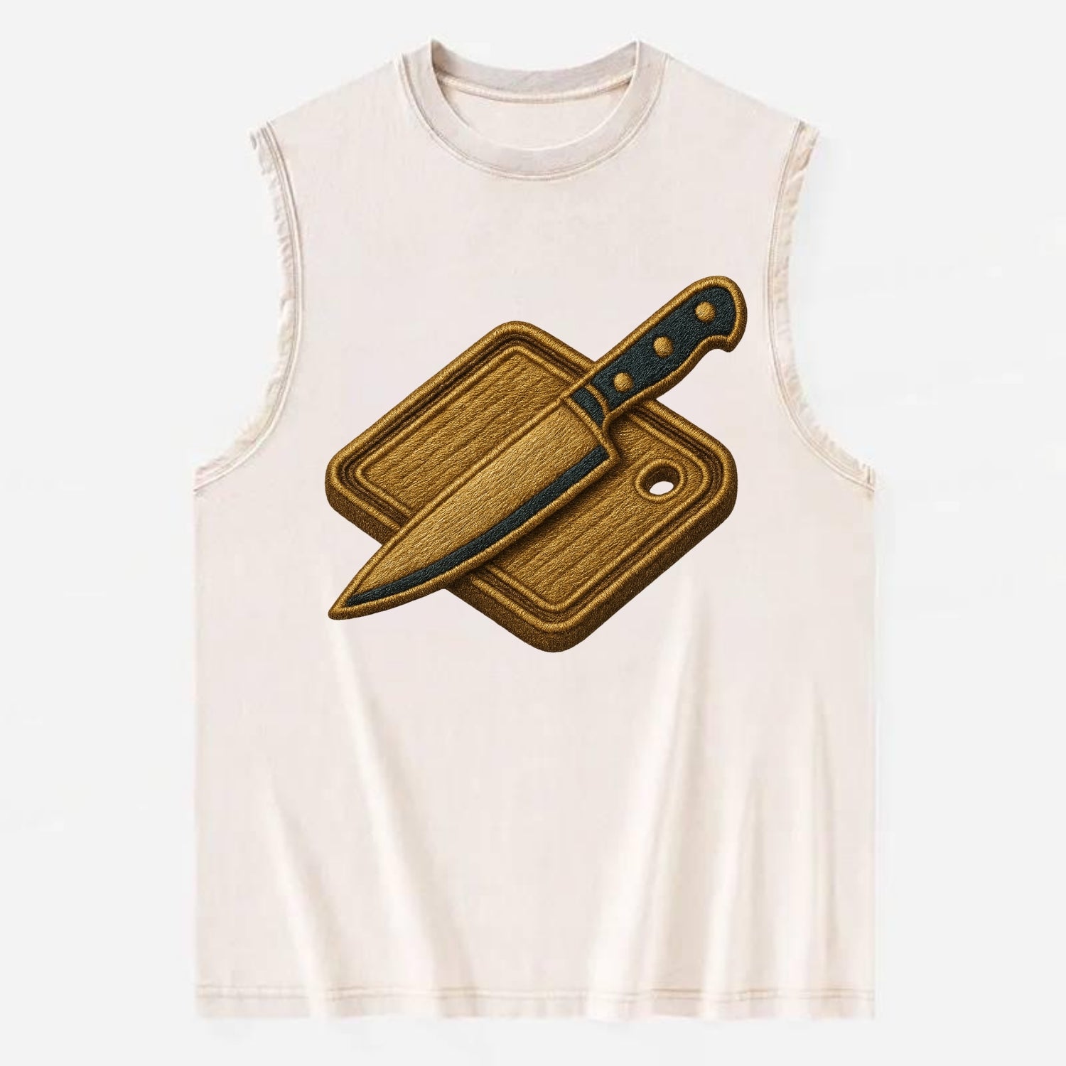 Chef knife with cutting board - culinary enthusiast - Vintage Washed Tank - Beige