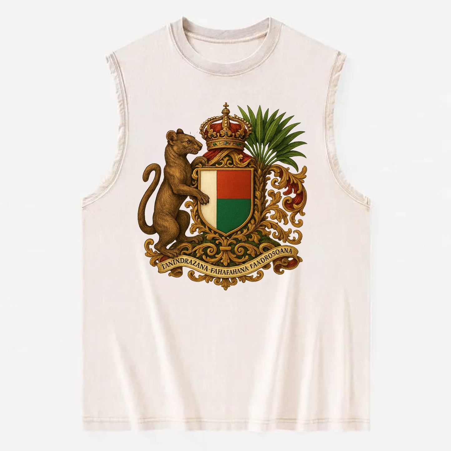 Madagascar Fossa Hunter  - Vintage Washed Tank - Beige