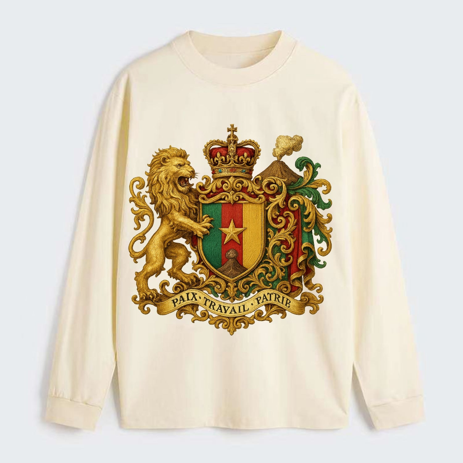 Cameroon Royal Logo  - Classic Long Sleeve Shirt - Beige
