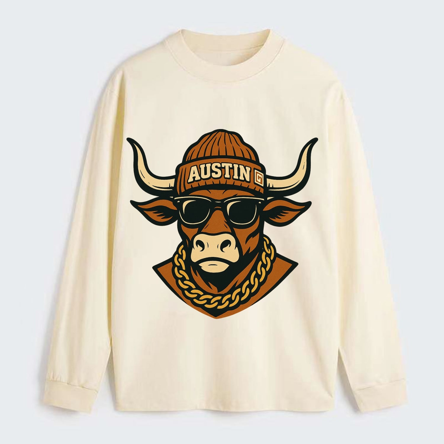 Austin Longhorn - Classic Long Sleeve Shirt - Beige