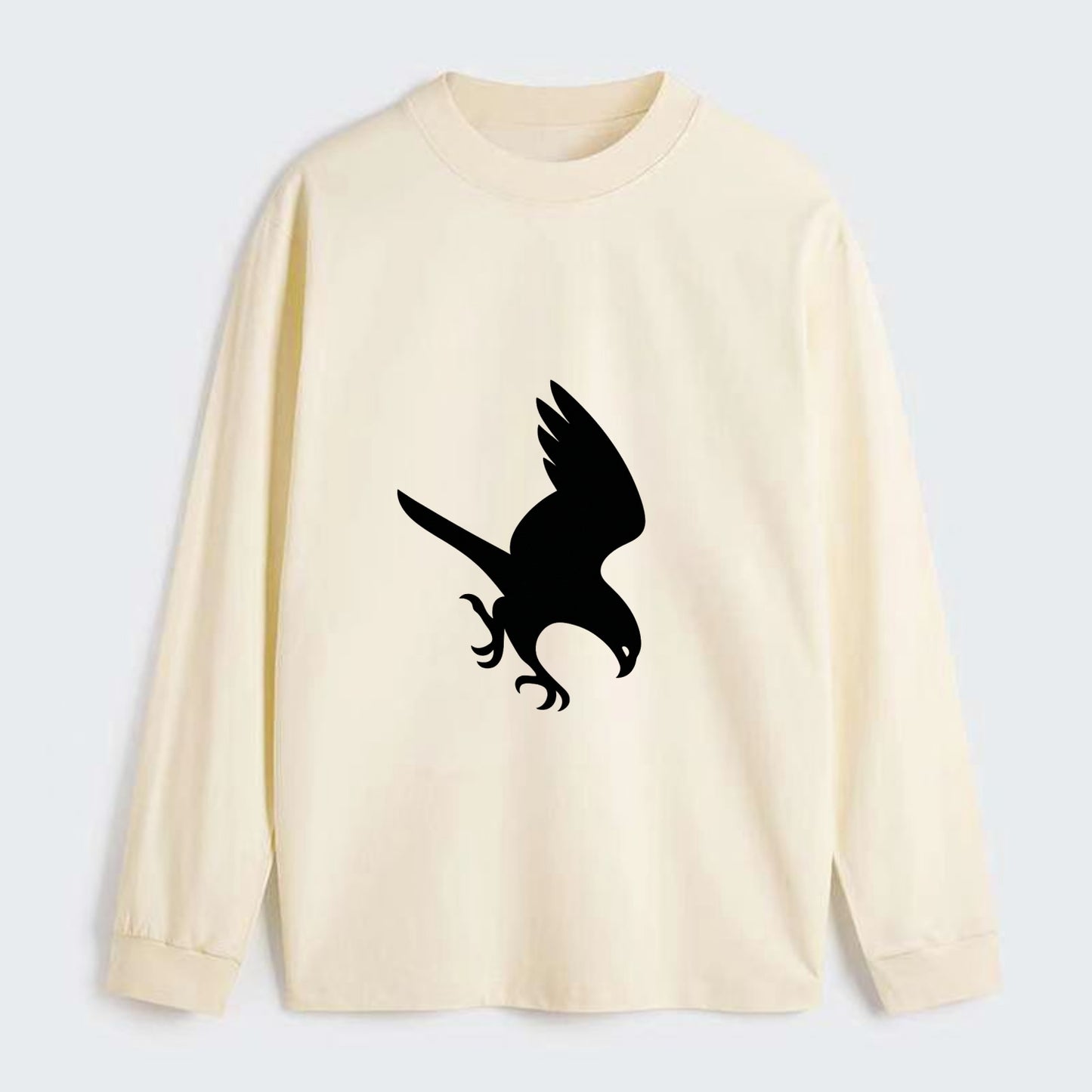 Hawk diving for prey - Classic Long Sleeve Shirt - Beige
