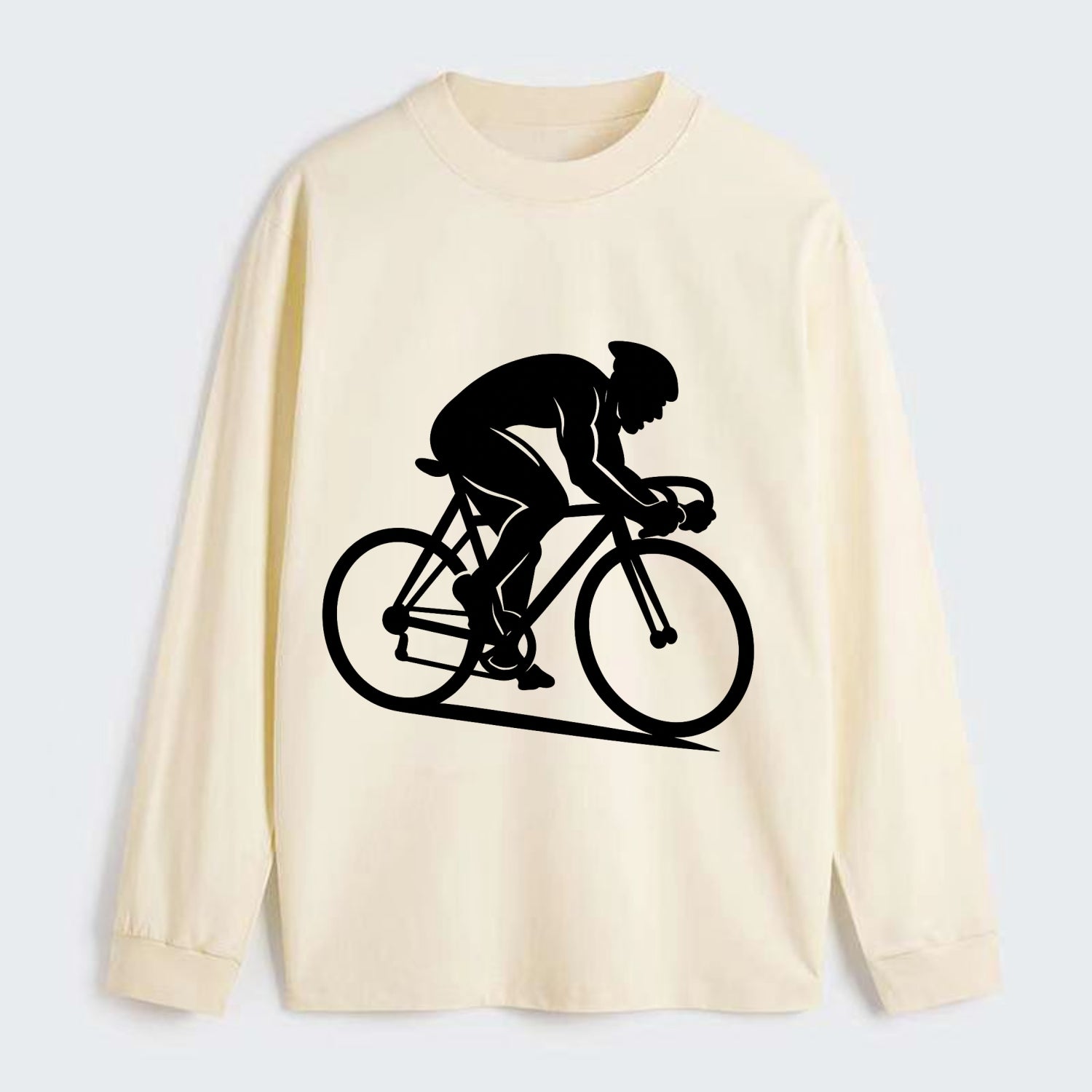 Sprint cyclist racing stance - Classic Long Sleeve Shirt - Beige