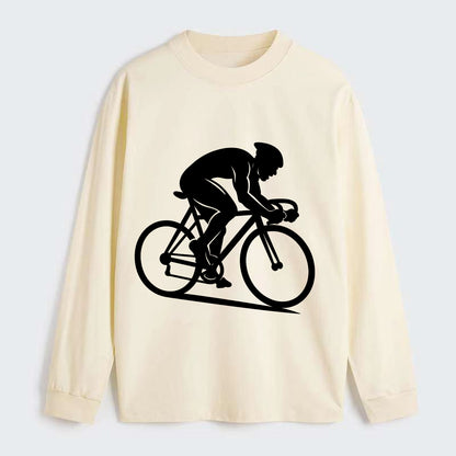 Sprint cyclist racing stance - Classic Long Sleeve Shirt - Beige