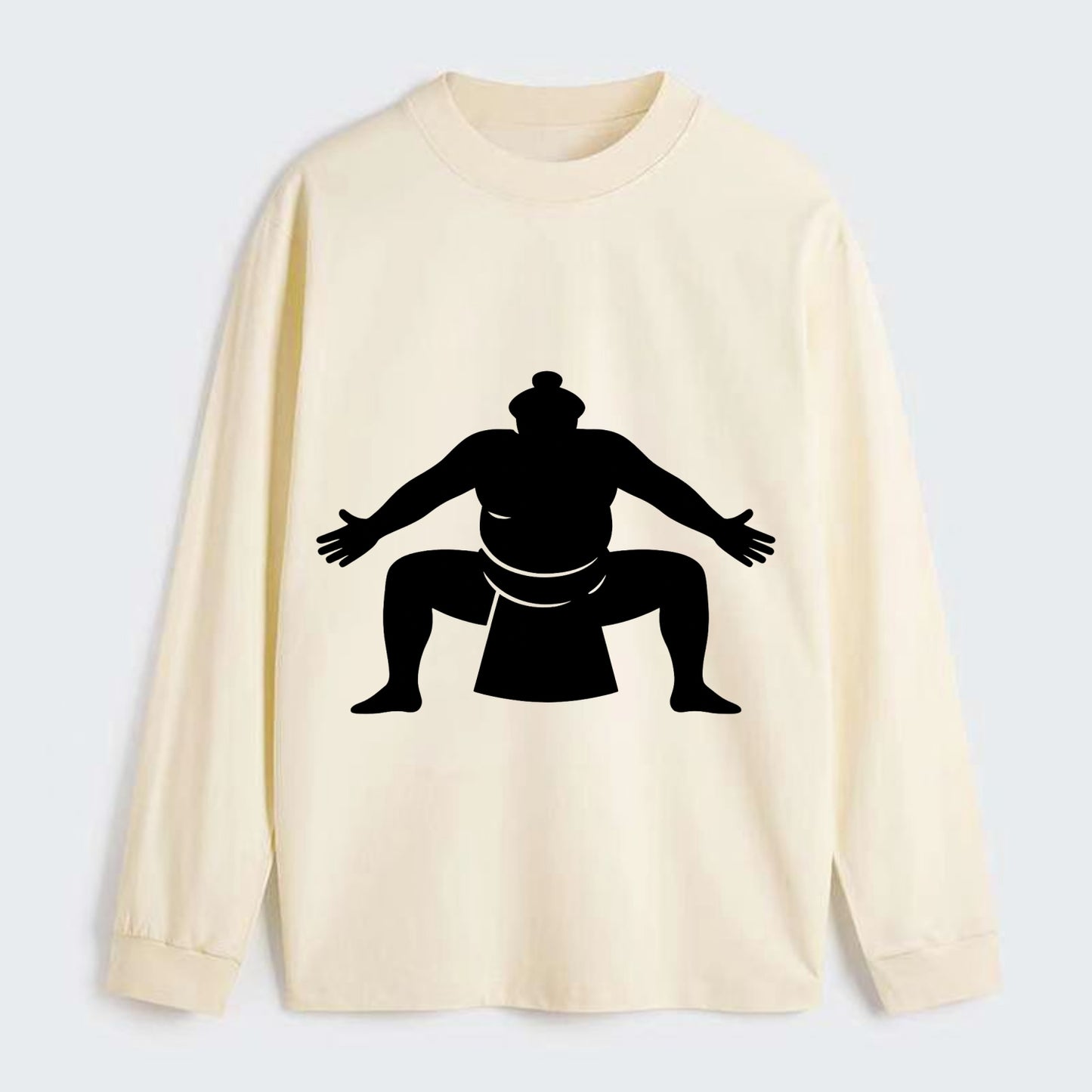 Japanese sumo wrestler ceremonial stance - Classic Long Sleeve Shirt - Beige