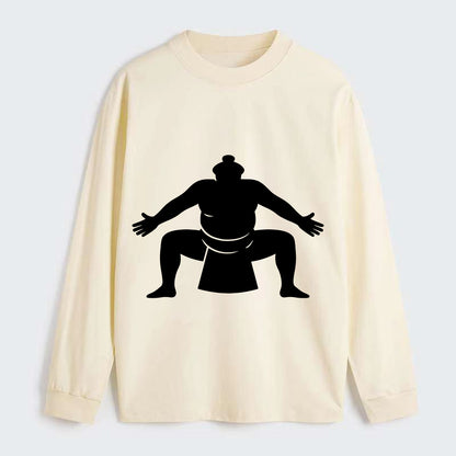 Japanese sumo wrestler ceremonial stance - Classic Long Sleeve Shirt - Beige