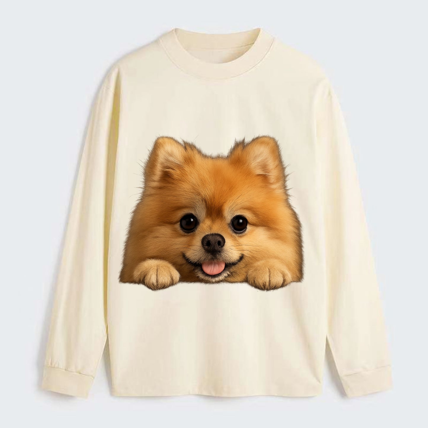 Pomeranian  - Classic Long Sleeve Shirt - Beige
