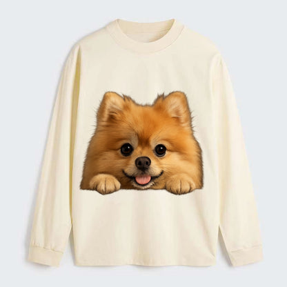 Pomeranian  - Classic Long Sleeve Shirt - Beige
