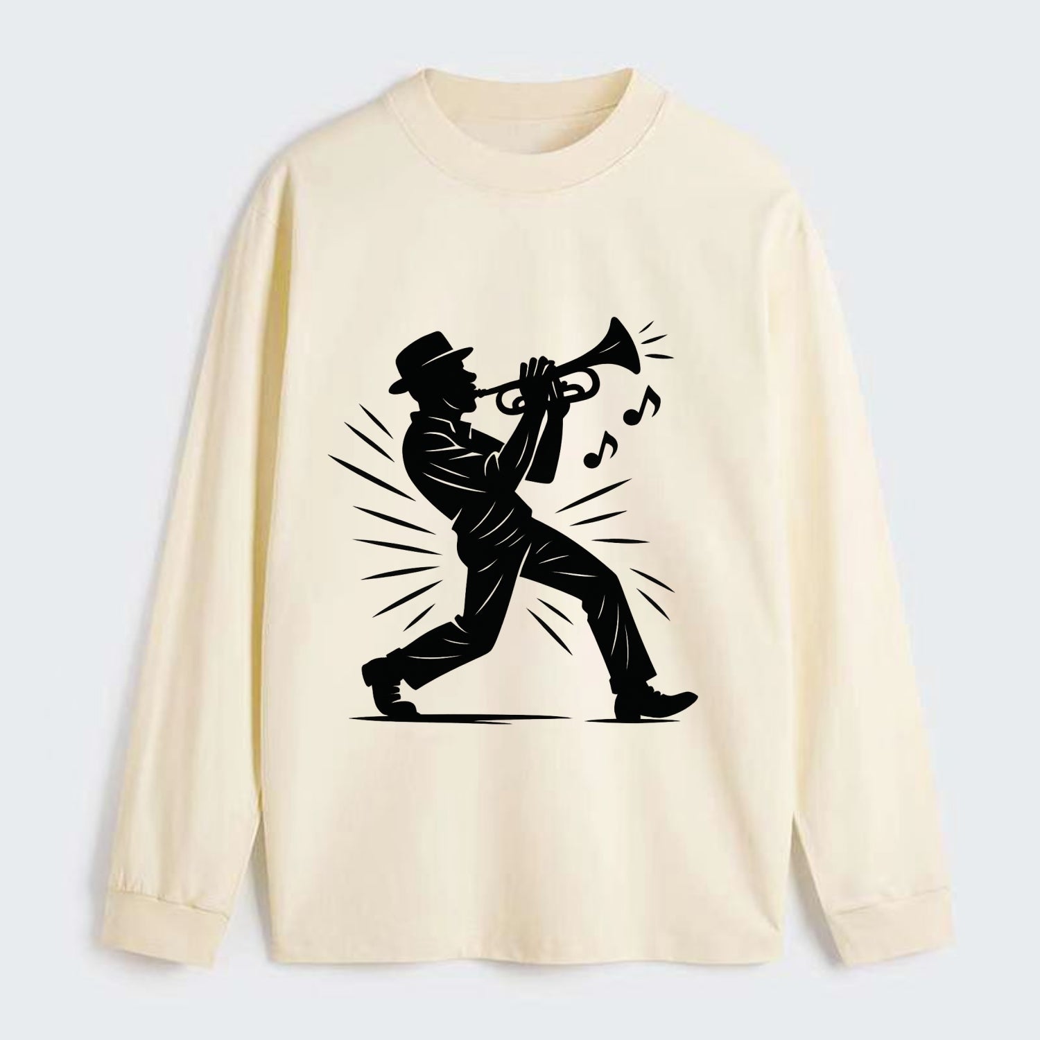 New Orleans jazz musician street corner - Classic Long Sleeve Shirt - Beige