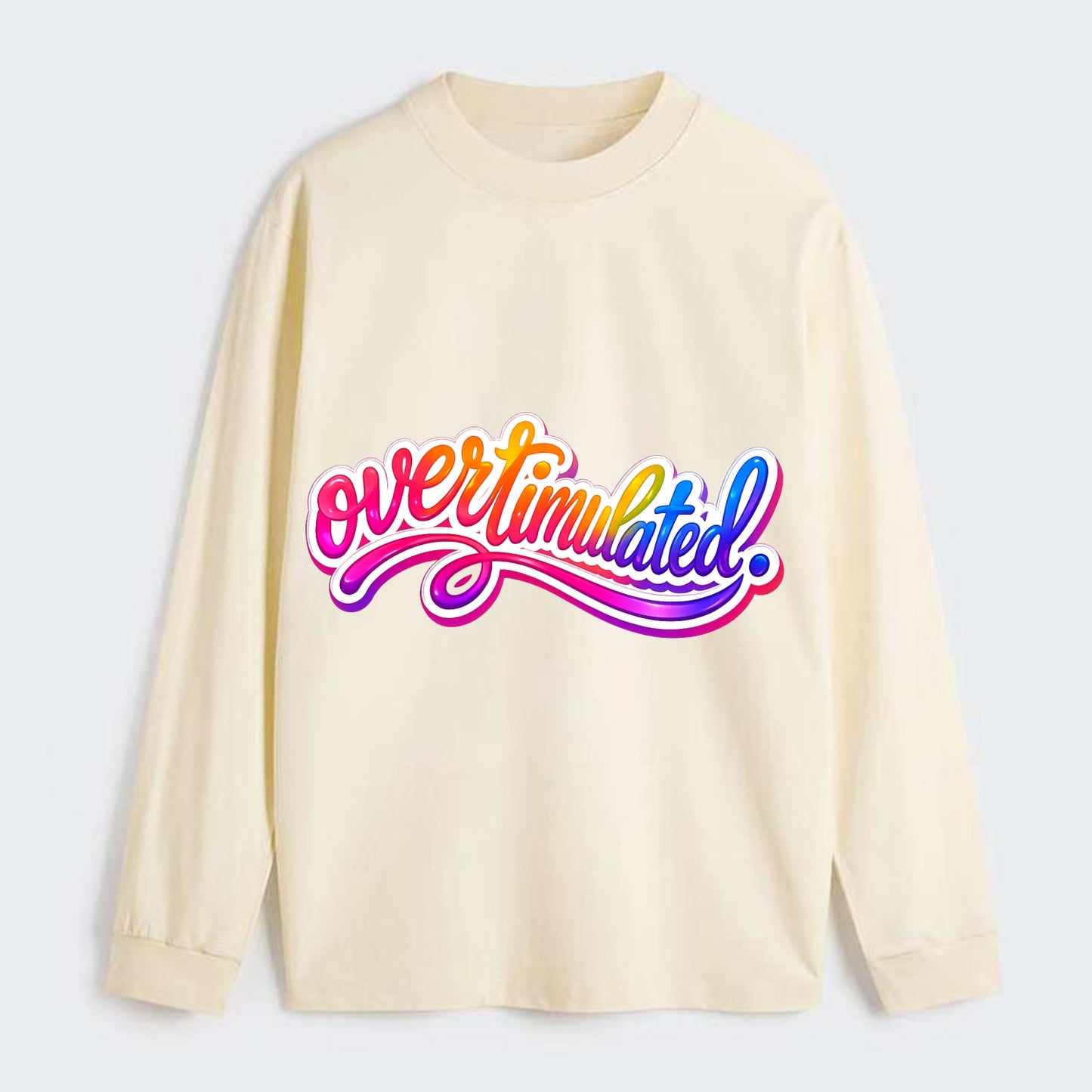 Overstimulated - Classic Long Sleeve Shirt - Beige