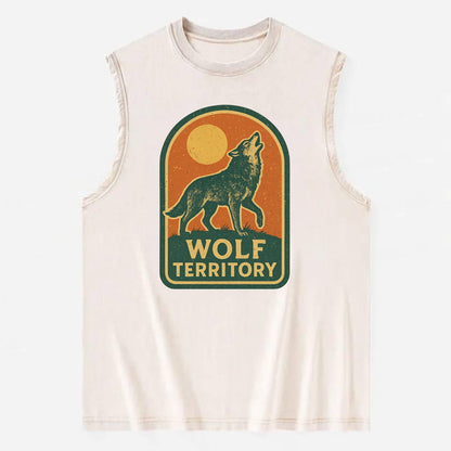 Wolf Territory Marking  - Vintage Washed Tank - Beige