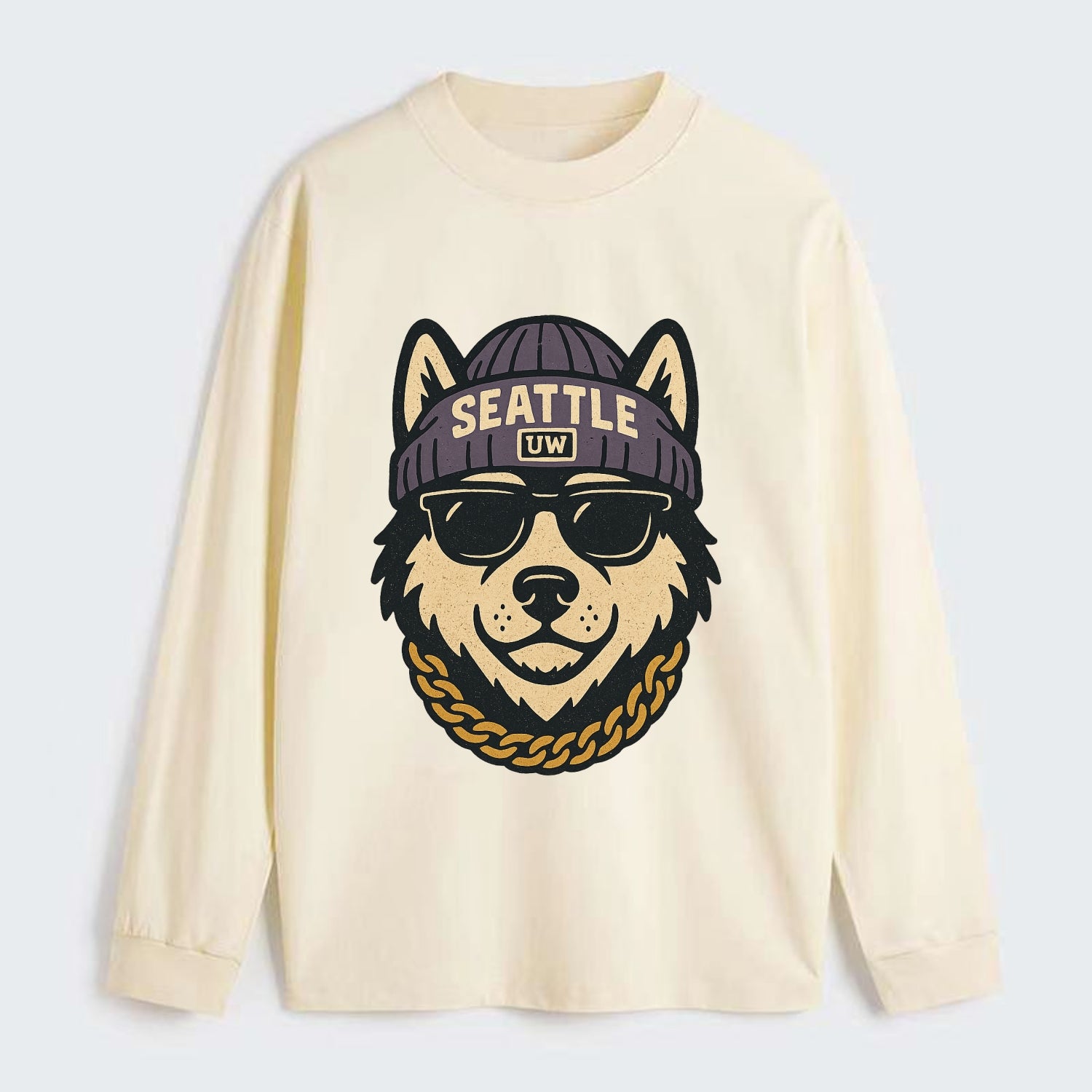 Seattle Husky - Classic Long Sleeve Shirt - Beige