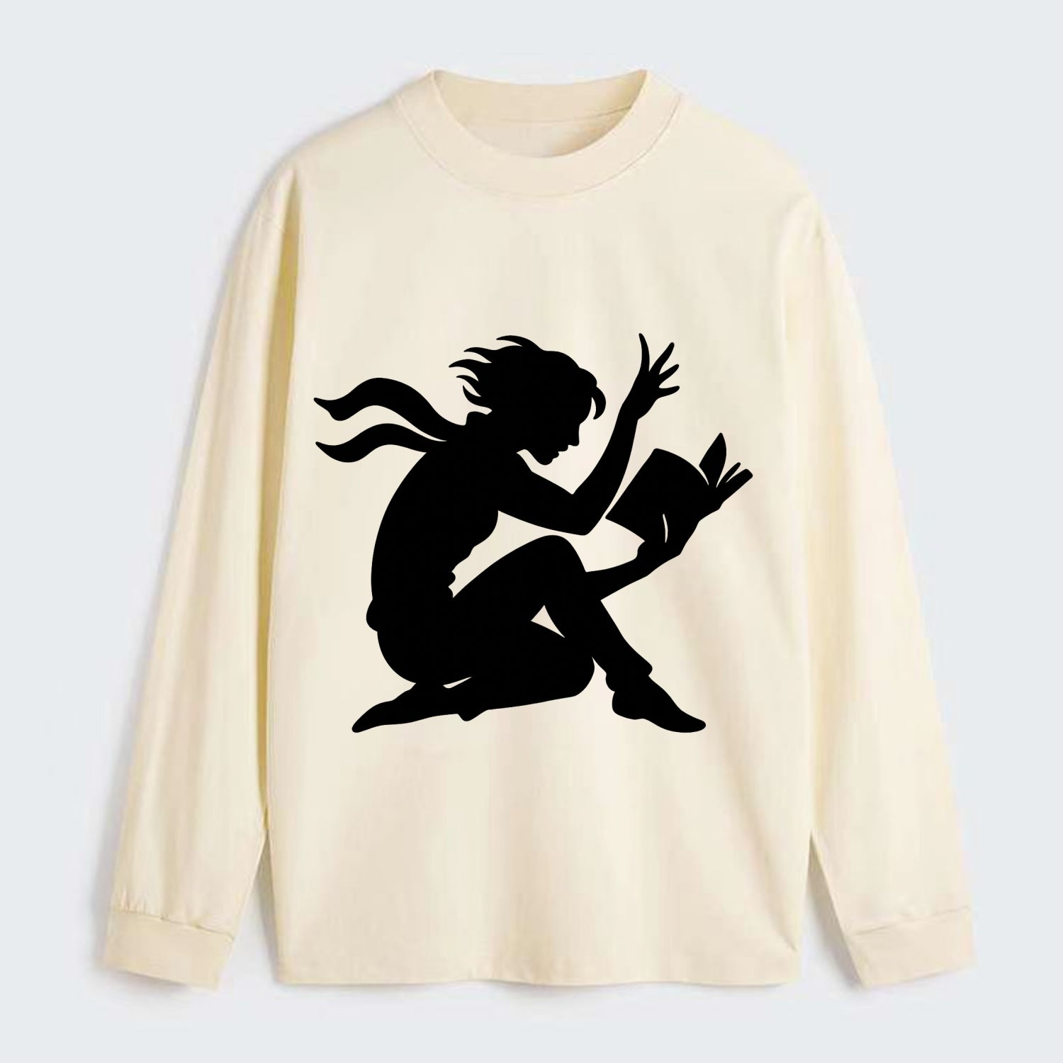 Reader lost in book moment - Classic Long Sleeve Shirt - Beige