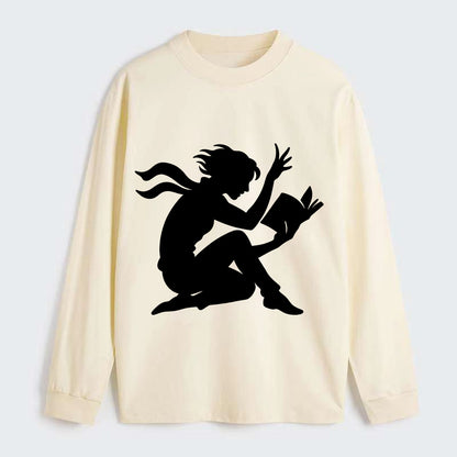 Reader lost in book moment - Classic Long Sleeve Shirt - Beige