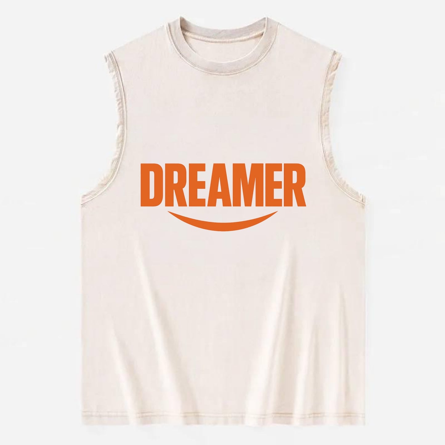 Bold typography design - "DREAMER" - imagination, seeing possibilities - Vintage Washed Tank - Beige