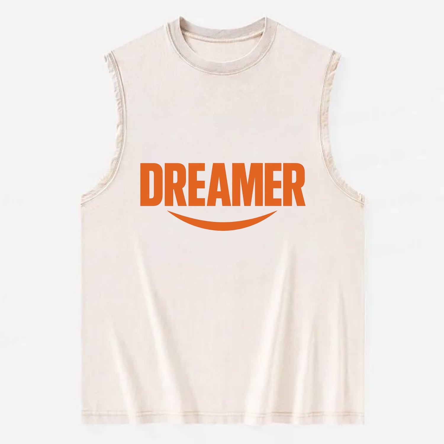 Bold typography design - "DREAMER" - imagination, seeing possibilities - Vintage Washed Tank - Beige