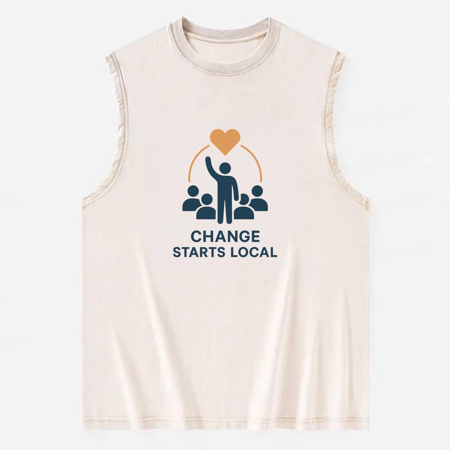 Community organizer bringing neighbors together - "Change Starts Local" - - Vintage Washed Tank - Beige