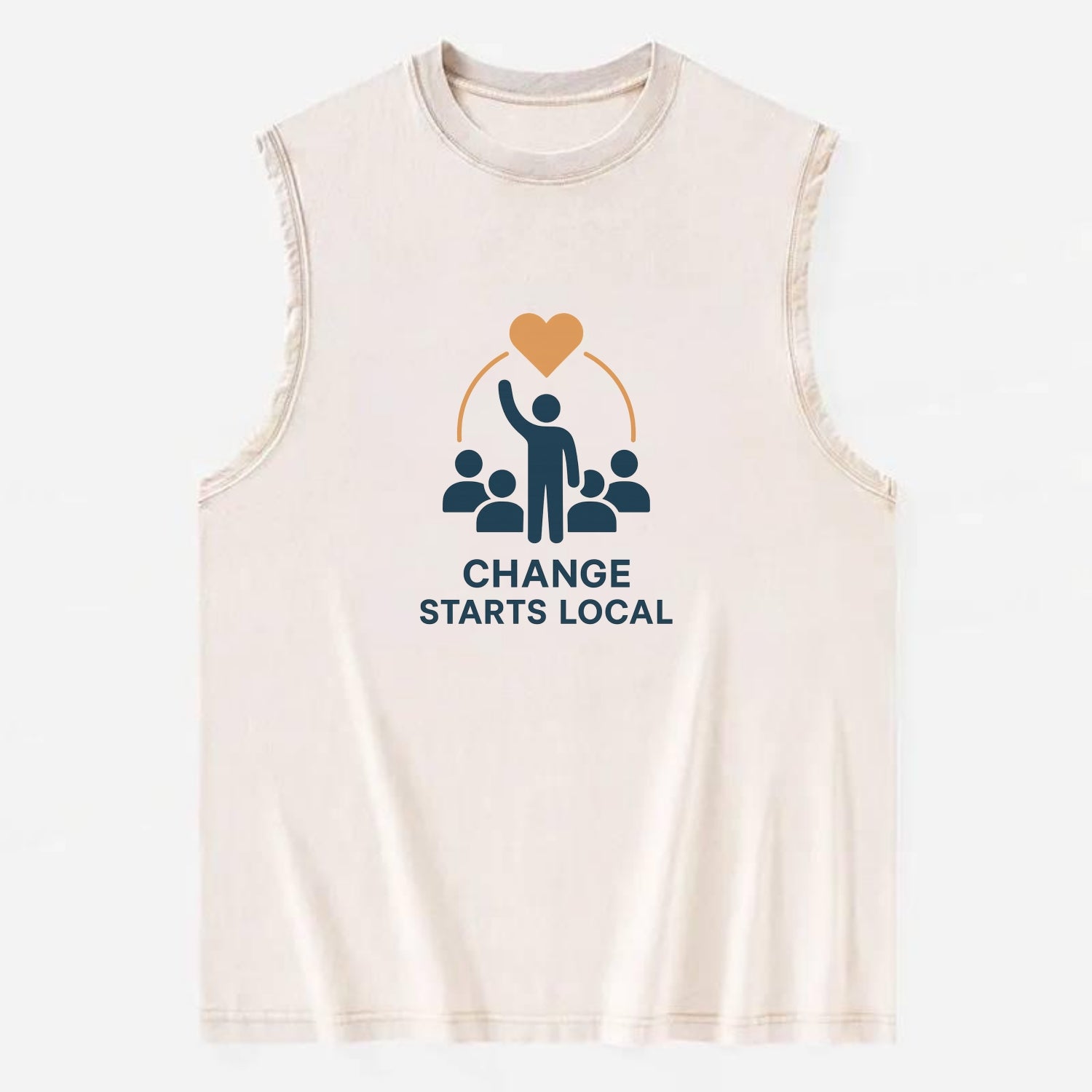 Community organizer bringing neighbors together - "Change Starts Local" - - Vintage Washed Tank - Beige