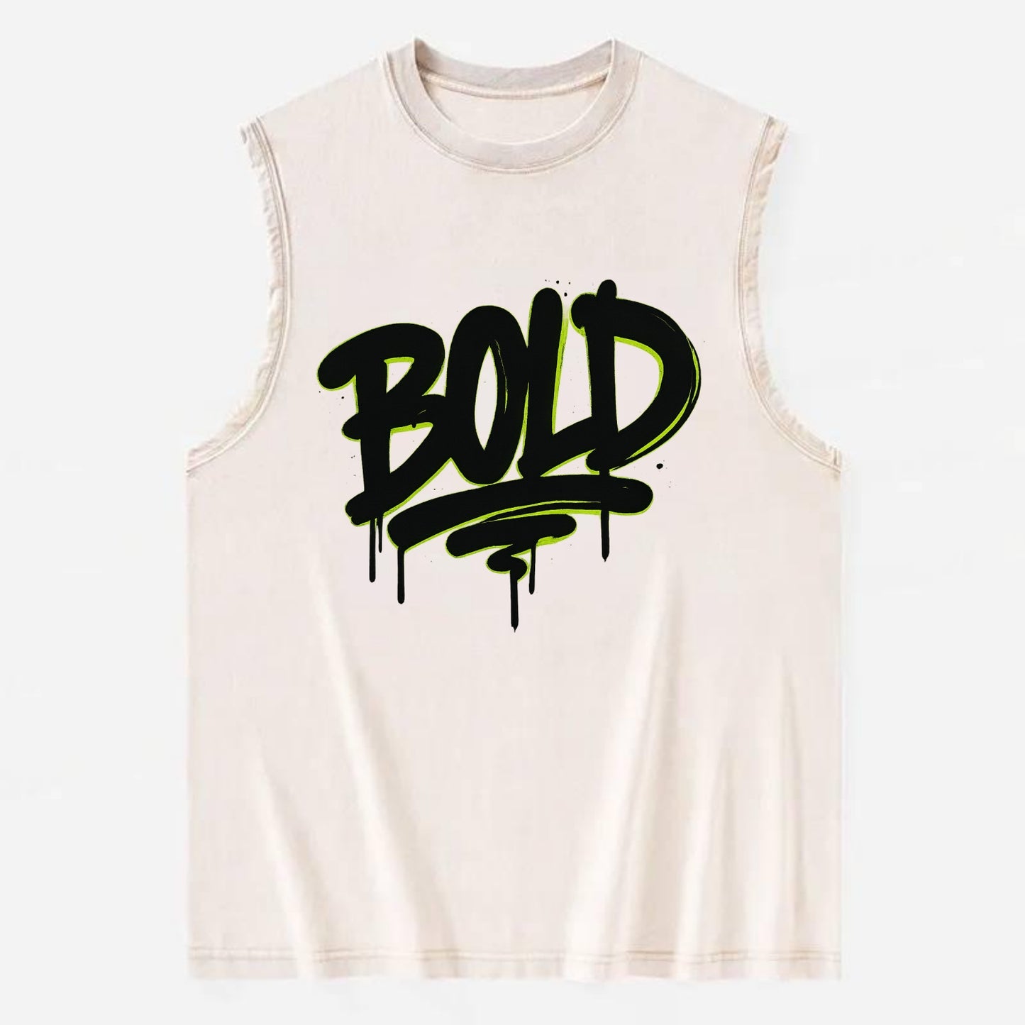 Bold typography design - "BOLD" - courageous, standing out - Vintage Washed Tank - Beige